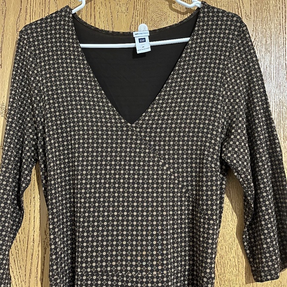 Gap Women’s Retro Faux Wrap MIDI Dress w/ Waist Tie Fall Casual Dress Sz-M - Picture 2 of 7